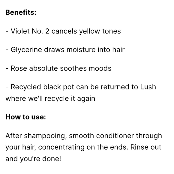 Lush violet cream conditioner - Picture 4 of 5